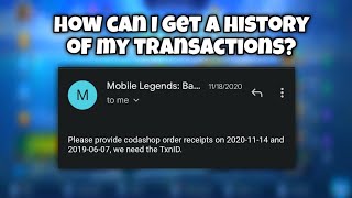 HOW TO REQUEST HISTORY OF TRANSACTION IN CODA SHOP 2022  2023 MLBB [upl. by Aizti95]