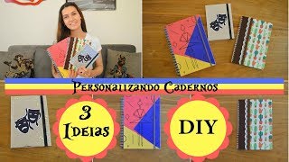 3 Ideias para personalizar cadernos color set papel contact e tecido DIY [upl. by Ettelohcin]