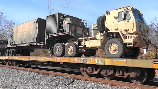 US Army Equipment in Transport on CSX Train [upl. by Lledo]