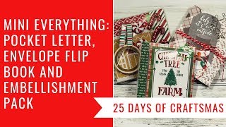 Mini Everything Pocket Letter Envelope Flip Book And Embellishments Pack  25 Days Of Craftsmas [upl. by Erina]