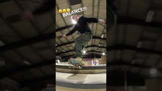 😮💥 NOW THIS IS BALANCE 🐈‍⬛ skateboard crazy skate tricks skateboarding balance fun [upl. by Llertal]