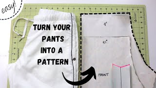 How to turn your PANTS into a pattern  easy tutorial [upl. by Cirnek]