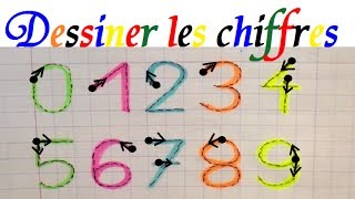 Maths maternelle en ligne  Tracer et dessiner les chiffres de 0 à 9 [upl. by Yrahcaz526]