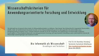 Wissenschaftskriterien für Anwendungsorientierte Forschung und Entwicklung [upl. by Rebane]