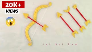 How to make Bow amp Arrow with cardboard and Glitter sheets Shri Rama Navami Special craft [upl. by Aneet174]