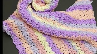 Crochet Quick EASY baby Blanket NO BORDER needed THIS Builds its own borders [upl. by Dick351]