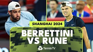 Matteo Berrettini vs Holger Rune Match Highlights  Shanghai 2024 [upl. by Neyrb]