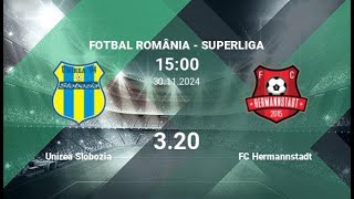 FC Unirea Slobozia vs FC Hermannstadt  Superliga  30112024  COMENTARIU LIVE [upl. by Antonin390]