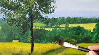 Painting a Landscape with Oil  Time Lapse  Oil Painting  Acrylic Painting [upl. by Kei736]