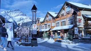 BANFF Alberta Canada in Snow Christmas vibes and Mount Norquay Ski Resort 4K [upl. by Bittner381]