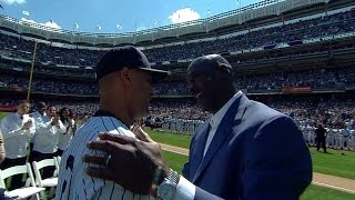 Michael Jordan introduced on Derek Jeter Day [upl. by Cherida355]