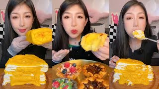 Asmr Crepe Roll CakeEgg TartsCream Cake Choco TartLayer CakeEating Custard Dessert Cake [upl. by Ecaroh532]