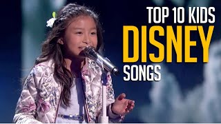 Top 10 Kids Singing DISNEY Songs on Talent Shows [upl. by Zurek377]