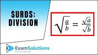 Surds  Division  ExamSolutions Maths Revision [upl. by Lerrej]