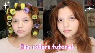 Easy Hair Rollers Tutorial big bouncy hair [upl. by Ahsinut398]