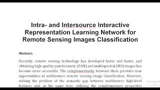 Intra and Intersource Interactive Representation Learning Network for Remote Sensing Images Classif [upl. by Tansey]