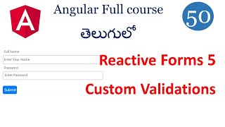 Custom validations in angular  Angular form validations  Reactive Forms validations  Angular [upl. by Eldon]