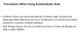 Acetylsalicylic Acid Detailed Information [upl. by Thorncombe]