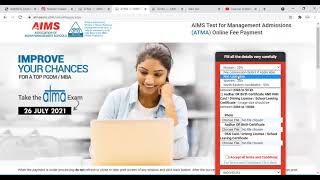 How to Submit form for MBA ATMA Exam26th July [upl. by Vedetta560]