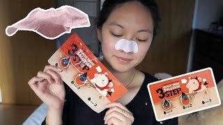 Elizavecca Milky Piggy Black Head 3 Step Solution First Impressions and Review GIVEAWAY [upl. by Netsriik]