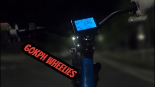 1500w 60v Ebike conversion kit wheelies 70kph [upl. by Ahsiakal575]