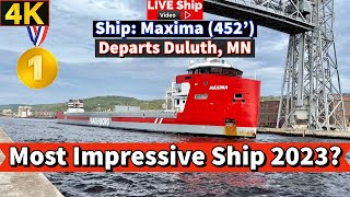 ⚓️Most Impressive Ship 2023 Ship Maxima departs Duluth MN [upl. by Asseret]