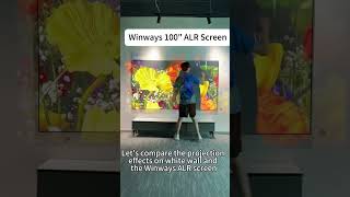 comparing projection between Winways ALR screen Vs White wall projectorscreen homedecor home [upl. by Harihs358]