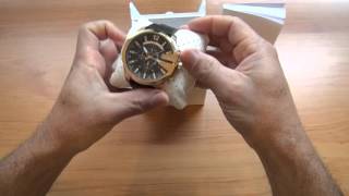 Unboxing Relógio Diesel DZ4344 Mega Chefe Black Gold Original [upl. by Lemcke]