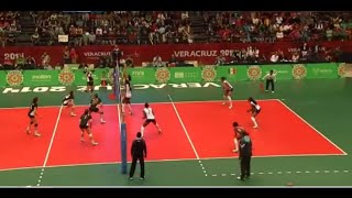 Medalla de Bronce Voleibol Femenil México vs Cuba JCC Veracruz 2014 [upl. by Yntruoc67]