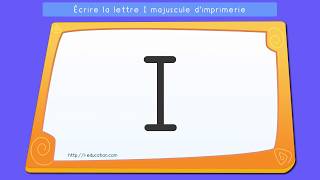 Écrire les lettres capitales Apprendre à écrire la lettre I en majuscule dimprimerie [upl. by Repsihw557]