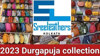 Kolkata New Market Sreeleathers bag collection with price 2023👜🎒 [upl. by Yht]