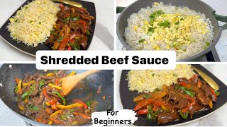 How to make Shredded Beef Sauce in 15 minutes  for beginners  with Egg Rice  Chinese sauce [upl. by Asirehc]