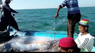 Fishing Boat net Prawns hunting Karachi [upl. by Nonnad]