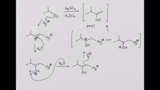 CHEM 222 Reactions of Alkynes Mercuric IonCatalyzed Hydration [upl. by Carnahan]