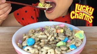 ASMR EATING LUCKY CHARMS CEREAL Crunchy Eating Sounds  먹방 No Talking ASMR Phan [upl. by Meingoldas]