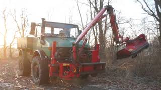 Dücker UNA 500 Böschungsmäher Unimog U1700 Schlegelmulcher [upl. by Hughes]