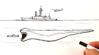 How to draw a El Gran Maja attacking Military Ship [upl. by Alleciram]