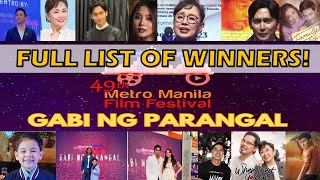 FULL LIST MMFF 2023 WINNERS NARITO ANG KUMPLETONG LISTAHAN NG MGA NANALO SA GABI NG PARANGAL [upl. by Artinahs134]