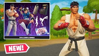 NEW STREET FIGHTER Skins in Fortnite RYU amp CHUNLI Bundle [upl. by Hammel]