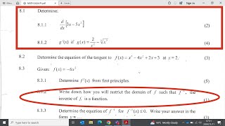 NOVEMBER 2024 MATHEMATICS PAPER 1  Derivatives Rules First Principles Restrict Domain GRADE 12 [upl. by Oly452]