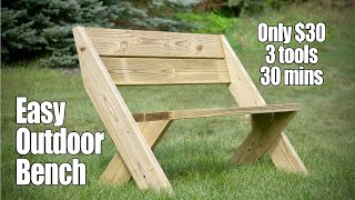 30 Outdoor Bench with Back from 2x6s Only 3 Tools and 30mins [upl. by Akiv]