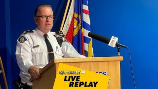 LIVE REPLAY Kamloops police provide gang war update [upl. by Marolda23]