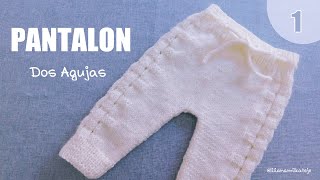 Como tejer un Ajuar Punto Cesta Calado a Dos Agujas Palitos Tricot Pantalón Parte 1 [upl. by Aenil13]