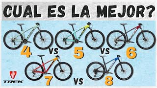 Las 5 MTB más BARATAS de TREK  TREK MARLIN 4 vs 5 vs 6 vs 7 vs 8 2022 DIFERENCIAS y SIMILITUDES [upl. by Berton]