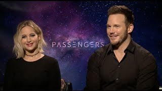 PASSENGERS interview  Jennifer Lawrence Chris Pratt Michael Sheen [upl. by Elmajian]