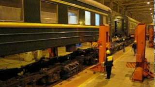 TransSiberian Railroad Bogie Changing [upl. by Brahear]