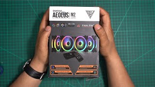 UNBOXING REVIEW AND INSTALATION GAMDIAS AEOLUS M21204R RGB FAN KIT with Remote [upl. by Krongold891]