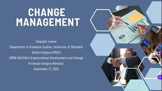 change managementHRMD 650 [upl. by Tenrag]