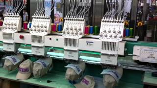 HFIIC906 HE FENG 6 heads cap shirt embroidery machine [upl. by Lewes726]