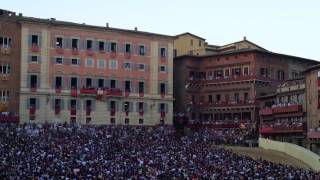 The traditional 2nd of July Palio di Siena horse race [upl. by Yelrahc]